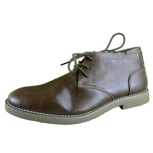 Dexter Brown Faux Leather Lace Up Chukka Boots Casual Dress Shoes Mens Size 10.5